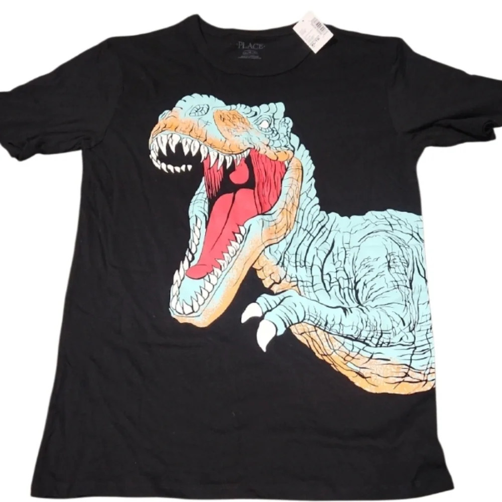 The Children's Place Black Dinosaur Graphic Tee New Xl